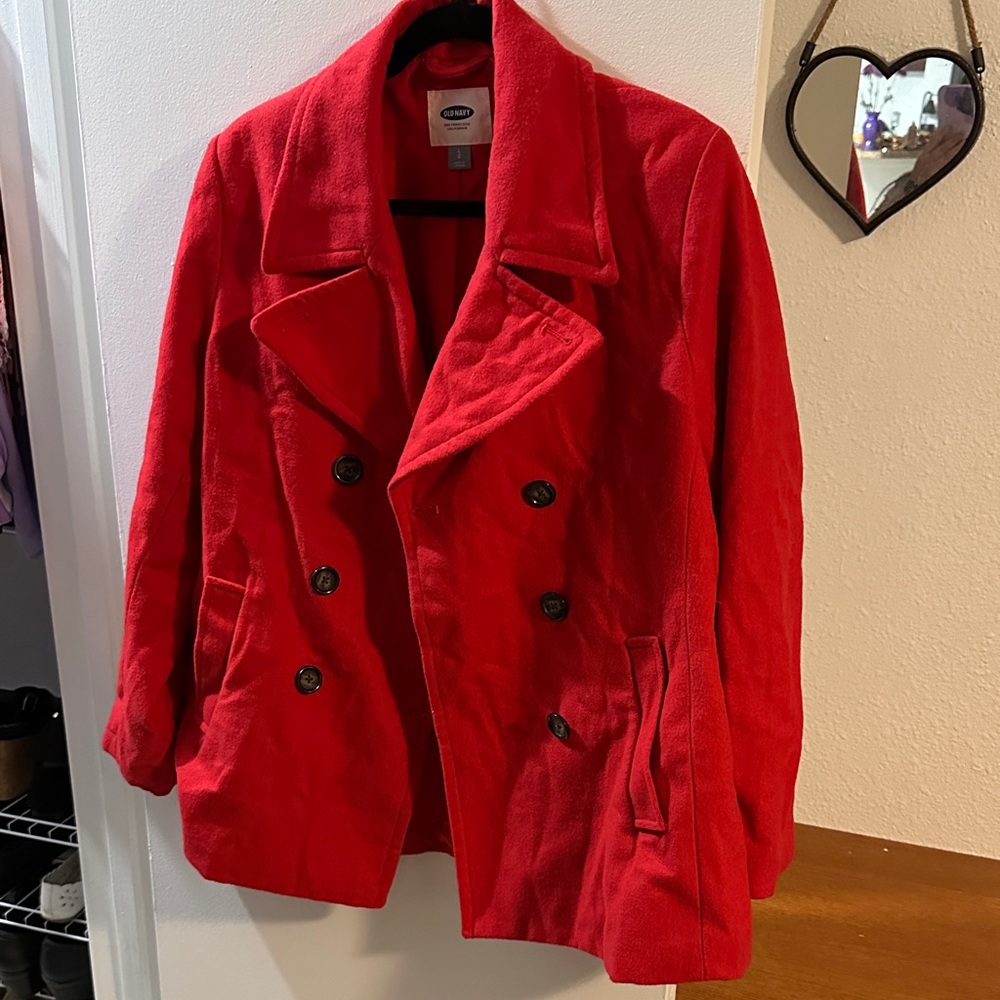 Old Navy Women's Red Peacoat